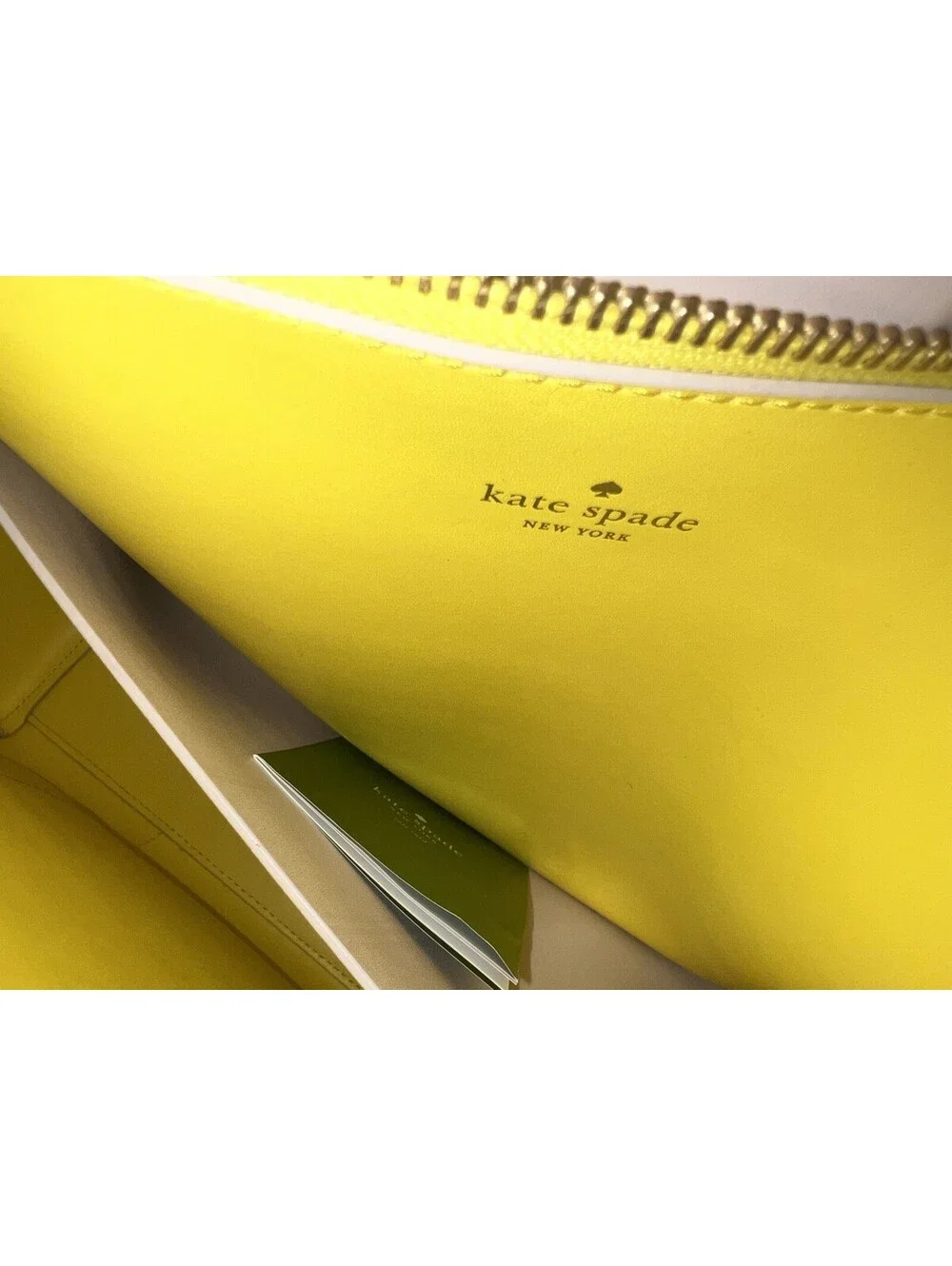 Kate Spade Anelle Arbour Hill Beige/Yellow Leather Tote Bag